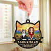 A Love That Shines Forever - Cat Personalized Window Hanging Suncatcher Ornament - Gift For Pet Owners, Pet Lovers