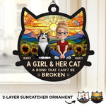 A Love That Shines Forever - Cat Personalized Window Hanging Suncatcher Ornament - Gift For Pet Owners, Pet Lovers