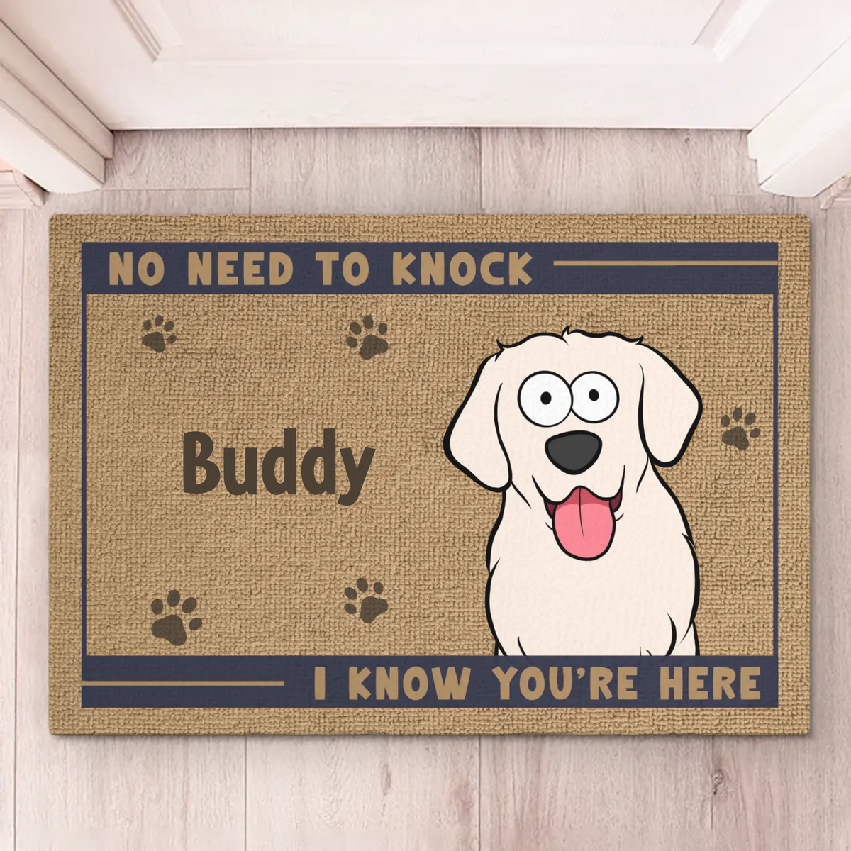Furry Greeters Ready To Say Hello - Dog Personalized Custom Home Decor Decorative Mat - House Warming Gift For Pet Owners, Pet Lovers