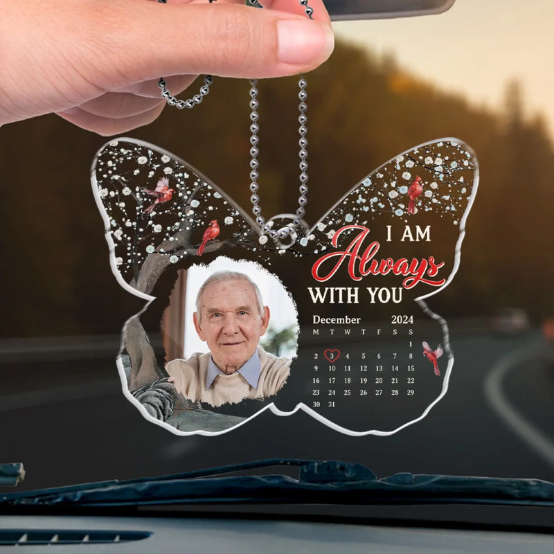 Custom Photo A Love So Strong Never Truly Leaves - Memorial Personalized Custom Car Ornament - Acrylic Custom Shaped - Sympathy Gift For Family Members