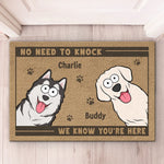 Furry Greeters Ready To Say Hello - Dog Personalized Custom Home Decor Decorative Mat - House Warming Gift For Pet Owners, Pet Lovers