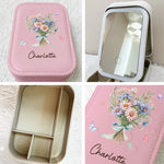 Flowers Grow, And So Will You - Family Personalized Custom Jewelry Box LED Makeup - Gift For Women