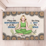 Custom Name Mindfulness Energy Decor - Personalized Doormat