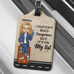 Travel Far, Live Fully - Travel Personalized Custom Luggage Tag - Holiday Vacation Gift, Gift For Women, Travel Lovers