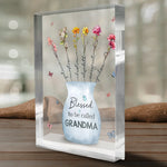 Love Is The Flower You've Got To Let Grow - Family Personalized Custom Rectangle Shaped Acrylic Plaque - Gift For Grandma