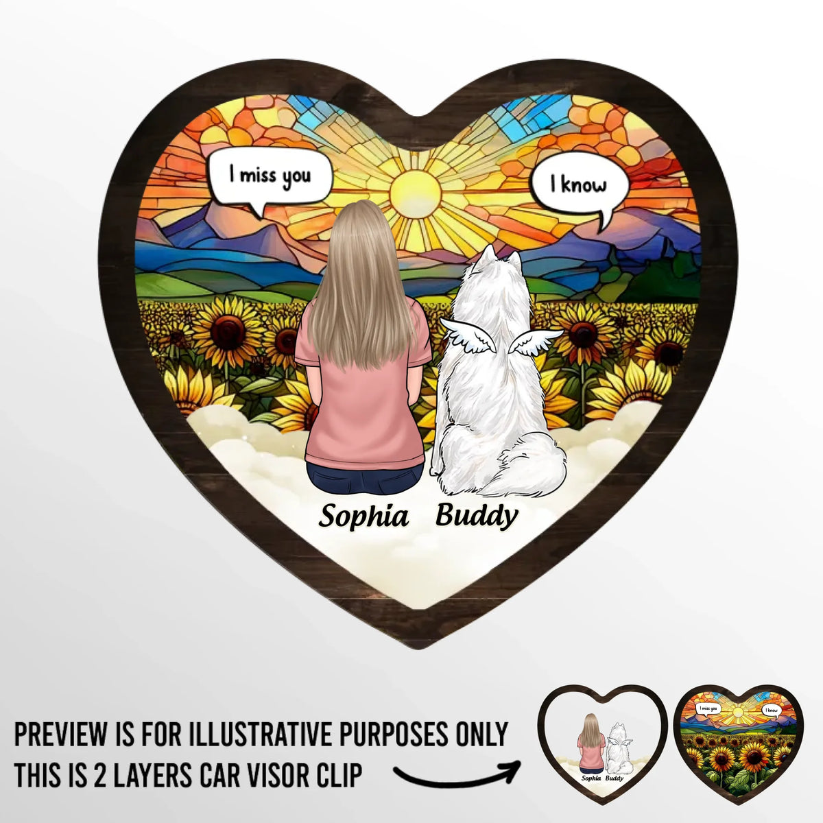 Gone From My Side, But Never From My Heart - Dog Personalized Custom Car Visor Clip - Gift For Pet Owners, Pet Lovers