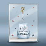 Love Is The Flower You've Got To Let Grow - Family Personalized Custom Rectangle Shaped Acrylic Plaque - Gift For Grandma