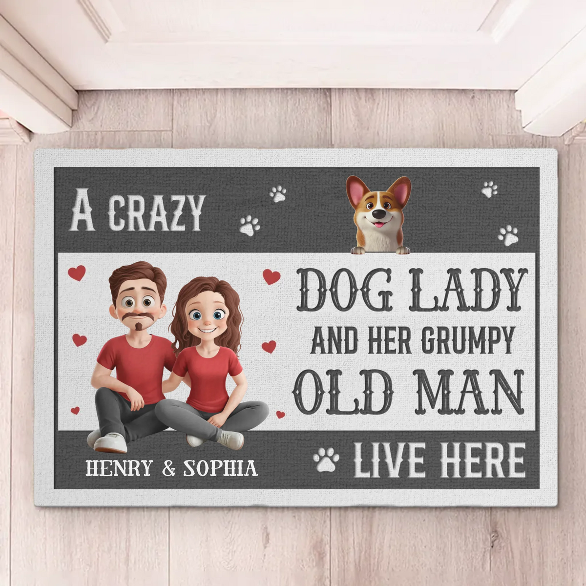 Love, Laughter And Wagging Tails - Dog Personalized Custom Home Decor Decorative Mat - House Warming Gift For Pet Owners, Pet Lovers