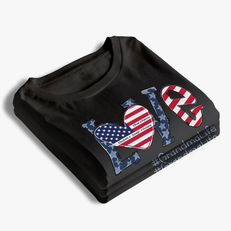 Home Is Wherever Grandma Is - Family Personalized Custom Unisex T-shirt, Premium T-shirt, Hoodie - 4th Of July, Mother's Day, Gift For Mom, Grandma