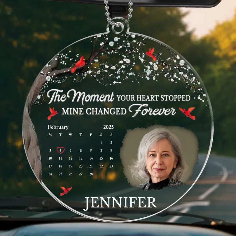 Custom Photo Your Love Lives On In Us - Memorial Personalized Custom Car Ornament - Acrylic Custom Shaped - Sympathy Gift For Family Members