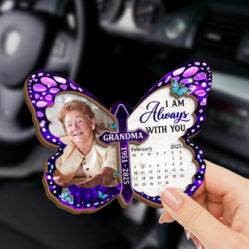 Custom Photo Angels Watch Over You Now - Memorial Personalized Custom Car Visor Clip - Sympathy Gift For Family Members