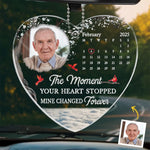 Custom Photo A Piece Of My Heart Left The Day God Called You Home - Memorial Personalized Custom Car Ornament - Acrylic Custom Shaped - Sympathy Gift For Grandpa, Dad