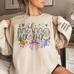 Grandma, The Heart Of Our Family - Family Personalized Custom Unisex Sweatshirt, Hoodie With Design On Sleeve - Gift For Sisters, Granddaughters, Friends