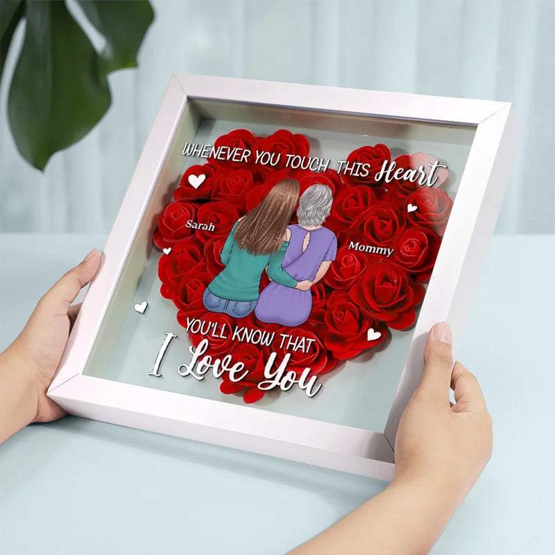 Mom And Daughter Forever - Family Personalized Custom Flower Shadow Box - Mother's Day, Gift For Mom, Grandma