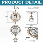 Custom Photo You Were My Favorite Hello And My Hardest Goodbye - Memorial Personalized Custom Metal Car Hanging Ornament With Charm - Sympathy Gift For Pet Owners, Dog Lovers