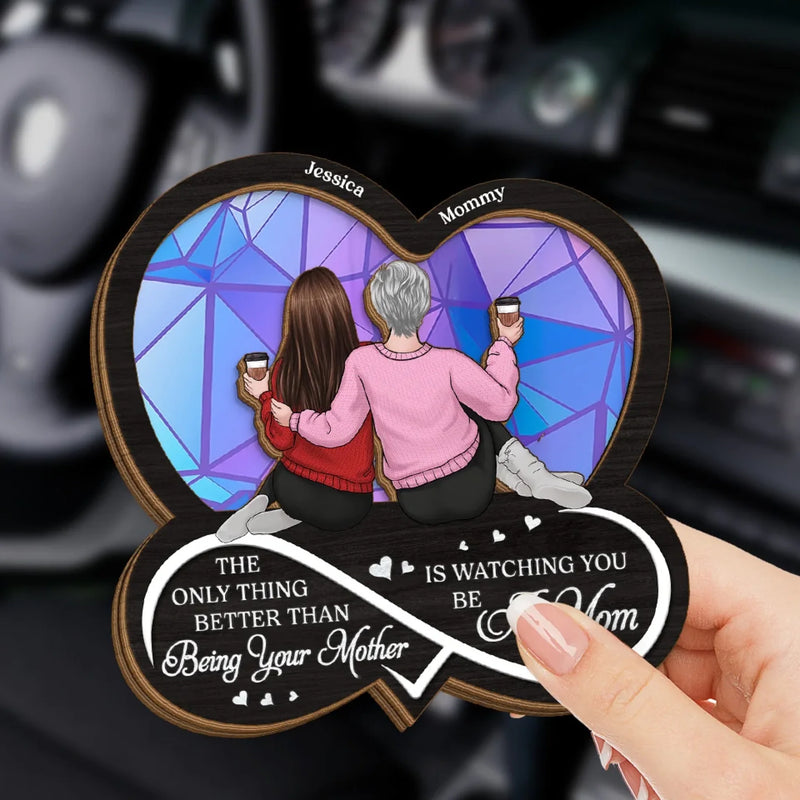 A Mother’s Love Knows No Limits - Family Personalized Custom Car Visor Clip - Gift For Mom, Daughter