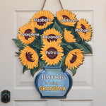 Let Your Love For Your Grandkids Shine Through Every Day - Family Personalized Custom Shaped Home Decor Wood Sign - House Warming Gift For Mom, Grandma