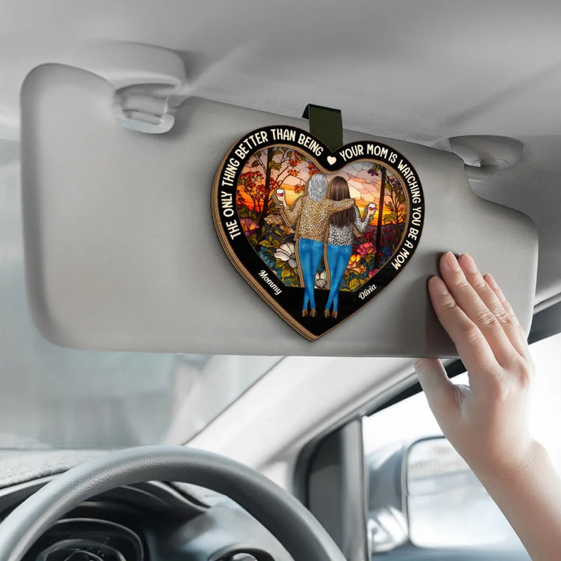 A Mom’s Love Is Endless And Unconditional - Family Personalized Custom Car Visor Clip - Gift For Mom, Daughter