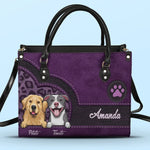 Eat, Sleep, Pet, Repeat - Dog & Cat Personalized Custom Leather Handbag - Gift For Pet Owners, Pet Lovers