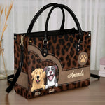 Love Is A Wet Nose And A Wagging Tail - Dog & Cat Personalized Custom Leather Handbag - Gift For Pet Owners, Pet Lovers