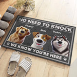 No Need To Knock, Our Security System Has Paws - Dog Personalized Custom Home Decor Decorative Mat - House Warming Gift For Pet Owners, Pet Lovers
