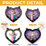 No One Loves Like A Mom - Family Personalized Window Hanging Suncatcher - Gift For Mom, Daughter