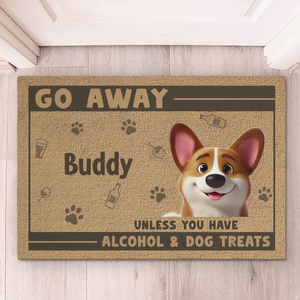 Friandises ou disparaissance - Tapis décoratif personnalisé pour chien et chat - Cadeau de pendaison de crémaillère pour propriétaires et amoureux des animaux