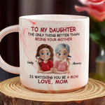 Her Love Is My Greatest Strength - Family Personalized Custom Marble Mug - Gift For Mom, Daughter