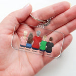 The Heartbeat Of The Family Begins With Grandma’s Love - Family Personalized Custom Shaped Acrylic Keychain - Gift For Mom, Grandma
