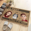 Go Away, Unless You Have Treats For The Boss		- Couple Personalized Custom Home Decor Decorative Mat - House Warming Gift For Husband Wife, Anniversary, Pet Owners, Pet Lovers