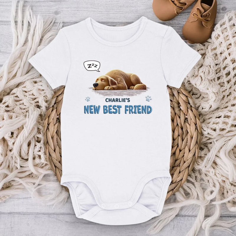 My New Best Friend - Dog Personalized Custom Baby Onesie - Baby Shower Gift, Gift For Pet Owners, Pet Lovers