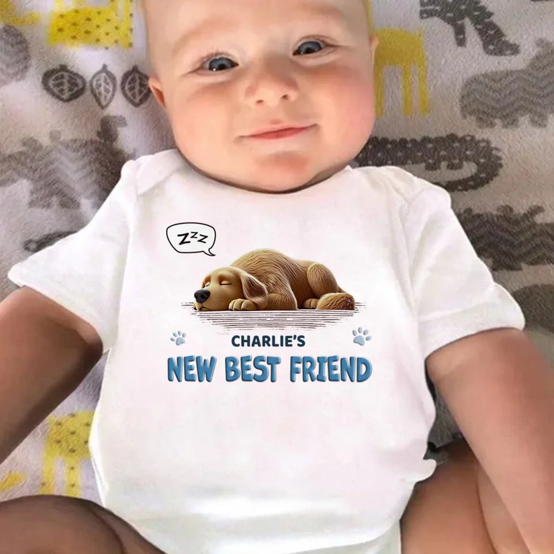 My New Best Friend - Dog Personalized Custom Baby Onesie - Baby Shower Gift, Gift For Pet Owners, Pet Lovers