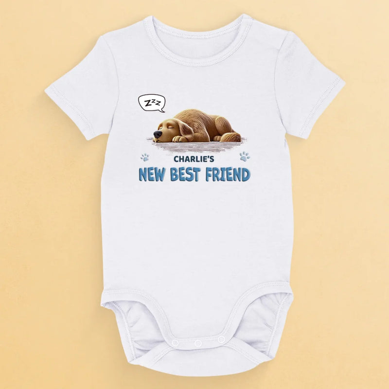 My New Best Friend - Dog Personalized Custom Baby Onesie - Baby Shower Gift, Gift For Pet Owners, Pet Lovers