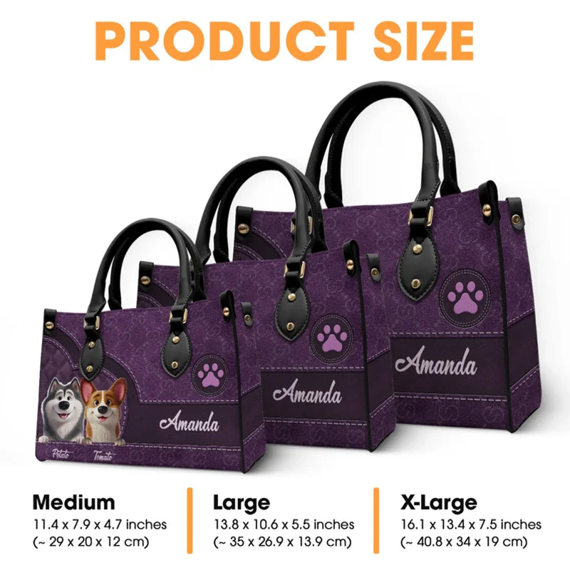 They May Be Pets, But They Own Our Hearts - Dog Personalized Custom Leather Handbag - Gift For Pet Owners, Pet Lovers