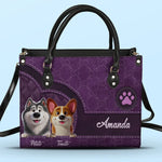 They May Be Pets, But They Own Our Hearts - Dog Personalized Custom Leather Handbag - Gift For Dog Lovers