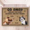 Boissons interdites, friandises interdites, entrée interdite - Tapis décoratif personnalisé pour chien et chat - Cadeau de pendaison de crémaillère pour propriétaires et amoureux des animaux