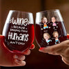 Custom Photo Perfect For The Mom Or Grandma Who Means The World To You - Family Personalized Custom Wine Glass - Gift For Mom, Grandma