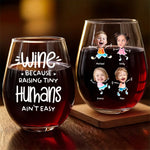Custom Photo Perfect For The Mom Or Grandma Who Means The World To You - Family Personalized Custom Wine Glass - Gift For Mom, Dad, Grandma