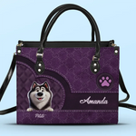 They May Be Pets, But They Own Our Hearts - Dog Personalized Custom Leather Handbag - Gift For Dog Lovers