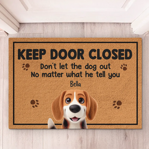 Door Closed, Don’t Trust The Cat - Dog & Cat Personalized Custom Home Decor Decorative Mat - House Warming Gift For Pet Owners, Pet Lovers