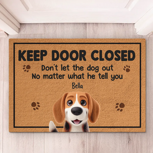Door Closed, Don’t Trust The Cat - Dog & Cat Personalized Custom Home Decor Decorative Mat - House Warming Gift For Pet Owners, Pet Lovers