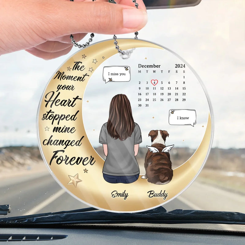 A Star In The Sky, A Paw Print On My Heart - Memorial Personalized Custom Car Ornament - Acrylic Custom Shaped - Sympathy Gift For Pet Owners, Pet Lovers