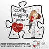 My Missing Piece - Couple Personalized Custom Car Visor Clip - Christmas Gift For Husband Wife, Anniversary