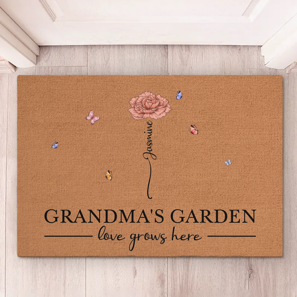 A Garden Of Love Grows In A Grandmother's Heart - Family Personalized Custom Home Decor Decorative Mat - Christmas Gift, House Warming Gift For Grandma, Grandparents