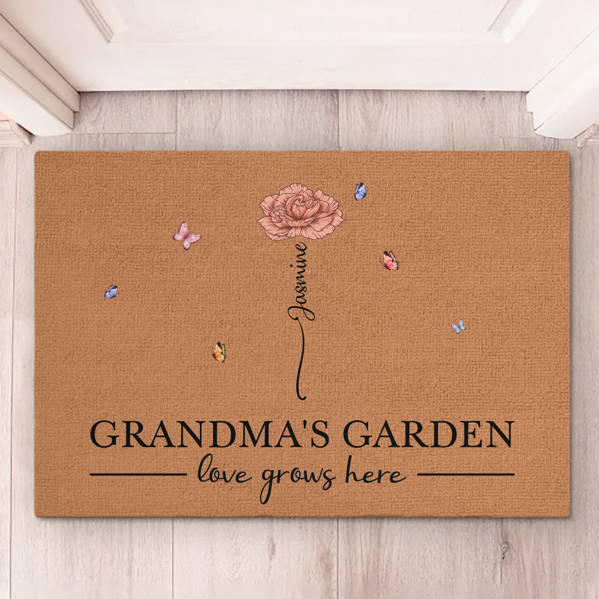 A Garden Of Love Grows In A Grandmother's Heart - Family Personalized Custom Home Decor Decorative Mat - Christmas Gift, House Warming Gift For Grandma, Grandparents