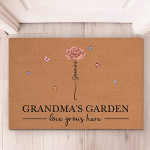 A Garden Of Love Grows In A Grandmother's Heart - Family Personalized Custom Home Decor Decorative Mat - Christmas Gift, House Warming Gift For Grandma, Grandparents