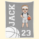 Heart On The Court - Personalized Custom Blanket - Gift For Sport Lovers, Sport Players