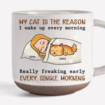 My Pets Are The Reason I Wake Up Every Morning - Dog & Cat Personalized Custom Printed Pottery Mug - Gift For Pet Owners, Pet Lovers