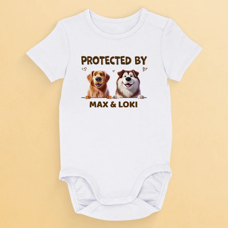 My Dogs, My Guardians - Dog Personalized Custom Baby Onesie - Baby Shower Gift, Gift For Pet Owners, Pet Lovers