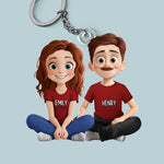 Paws, Love, And Forever Together - Dog Personalized Custom Shaped Acrylic Keychain - Gift For Pet Owners, Pet Lovers